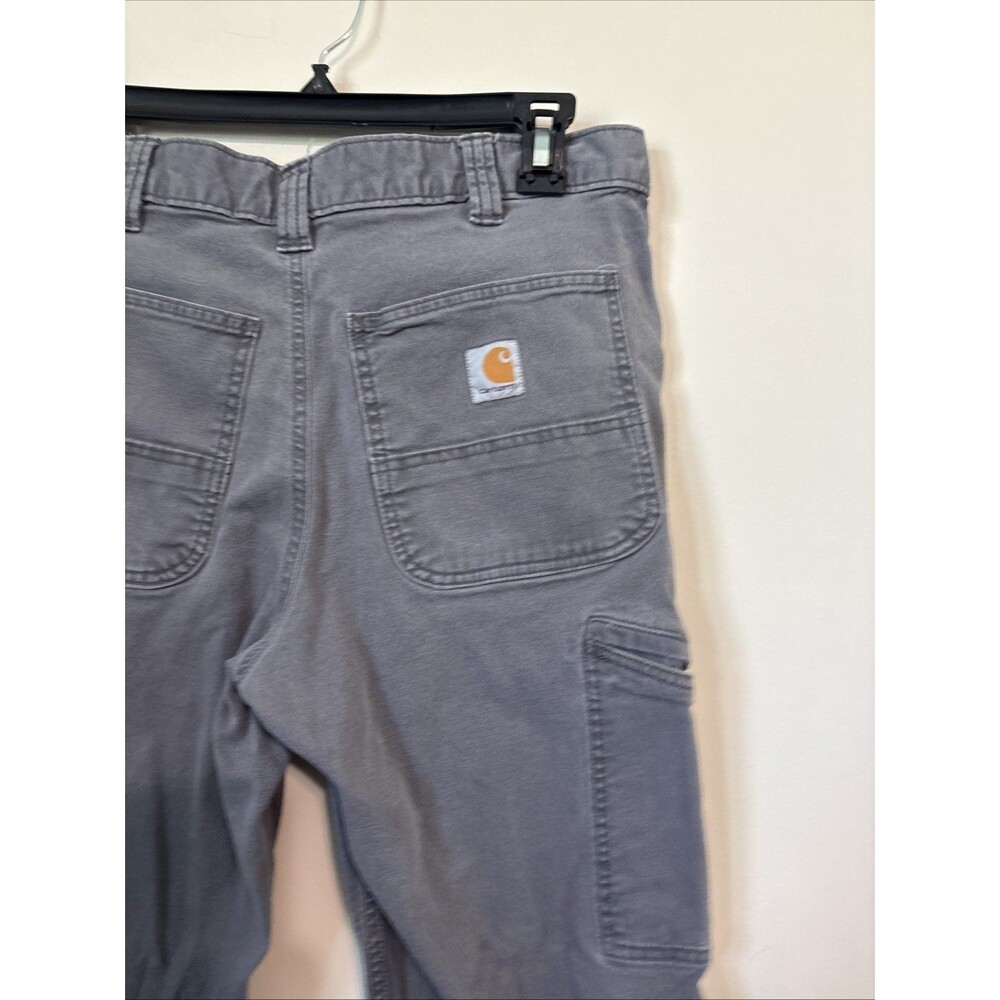 Carhartt Men’s Gray Work Pant 33x32 Pockets Relaxed Fit - Picture 7 of 11
